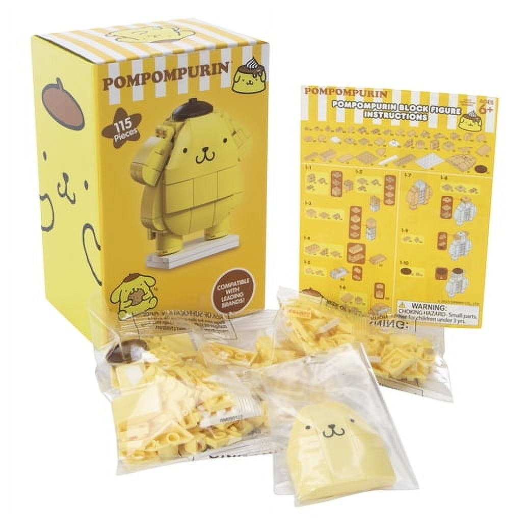 Sanrio Hello Kitty Pompompurin Block Figure Build Kit - 115 Pieces