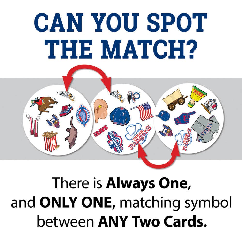 Texas Rangers Spot It! Card Game