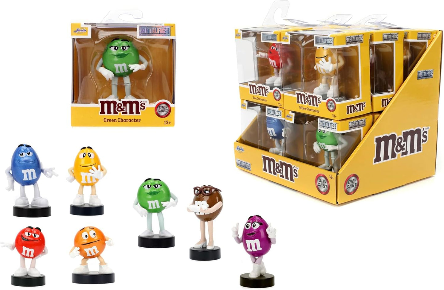 Jada Toys M&M’s Die-Cast Collectible 2.5-inch Metal Character Figures - Complete Set of 7 Figures