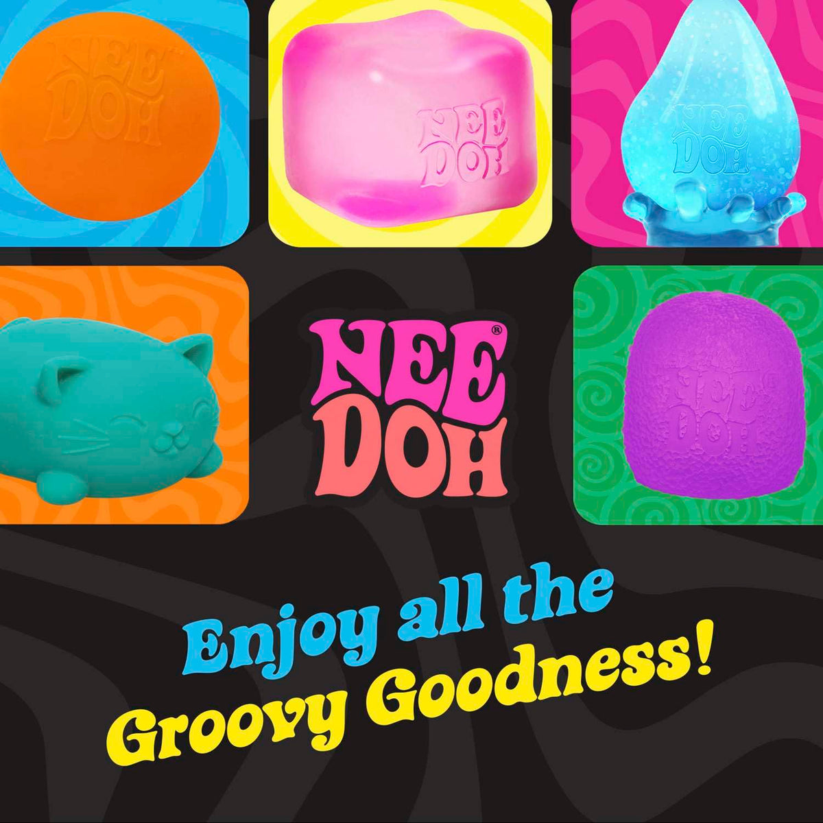 Schylling NeeDoh Nice Cube Glow - Super Solid Glow in The Dark Squish Sensory Toy