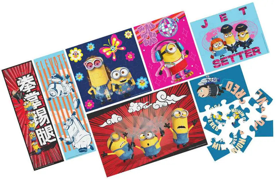 Spin Master Minions: The Rise of Gru 7-Pack Jigsaw Puzzles in Wooden Storage Box