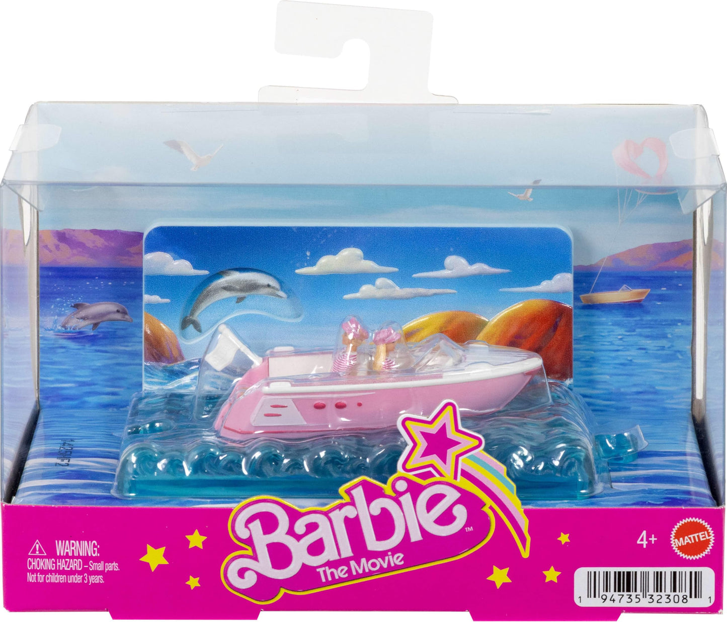 BarbieLand Toy Vehicle Playset with 1.5-inch Dolls and Boat Inspired by Barbie The Movie