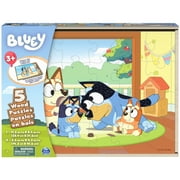 Spin Master Bluey 5 Jigsaw Puzzles with Wood Storage Box