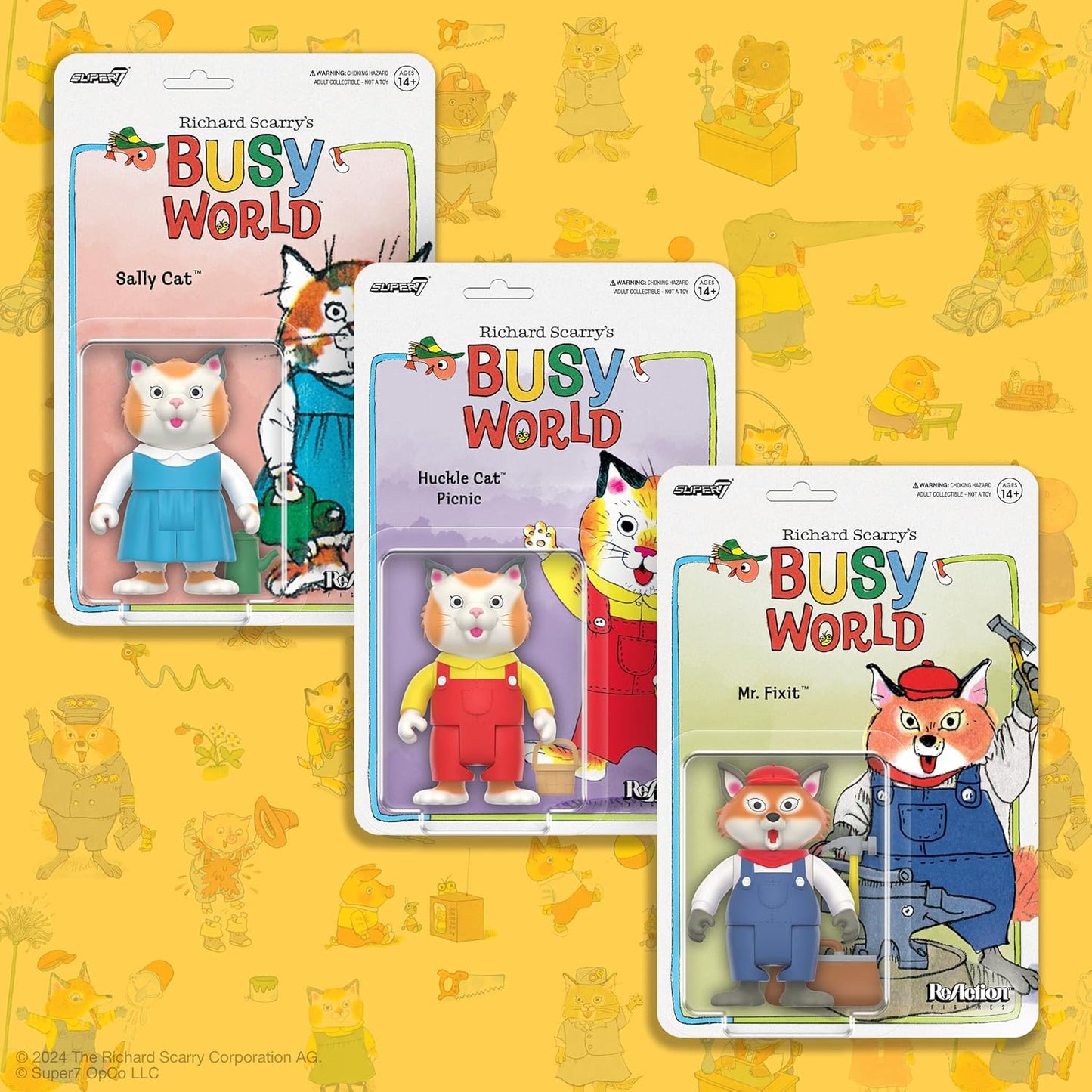 Super7 Richard Scarry Sally Cat - 3.75" Richard Scarry Books Action Figure