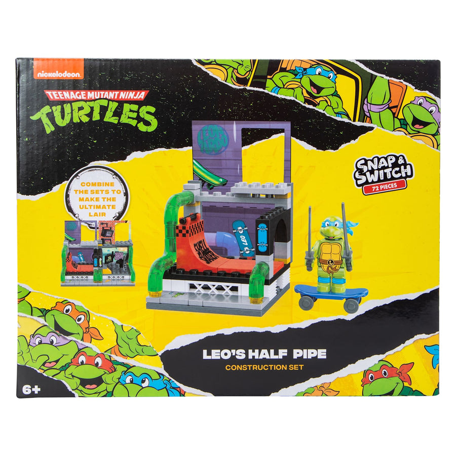 Teenage Mutant Ninja Turtles Leo's Half Pipe Build Set & Figure - 72 Pieces
