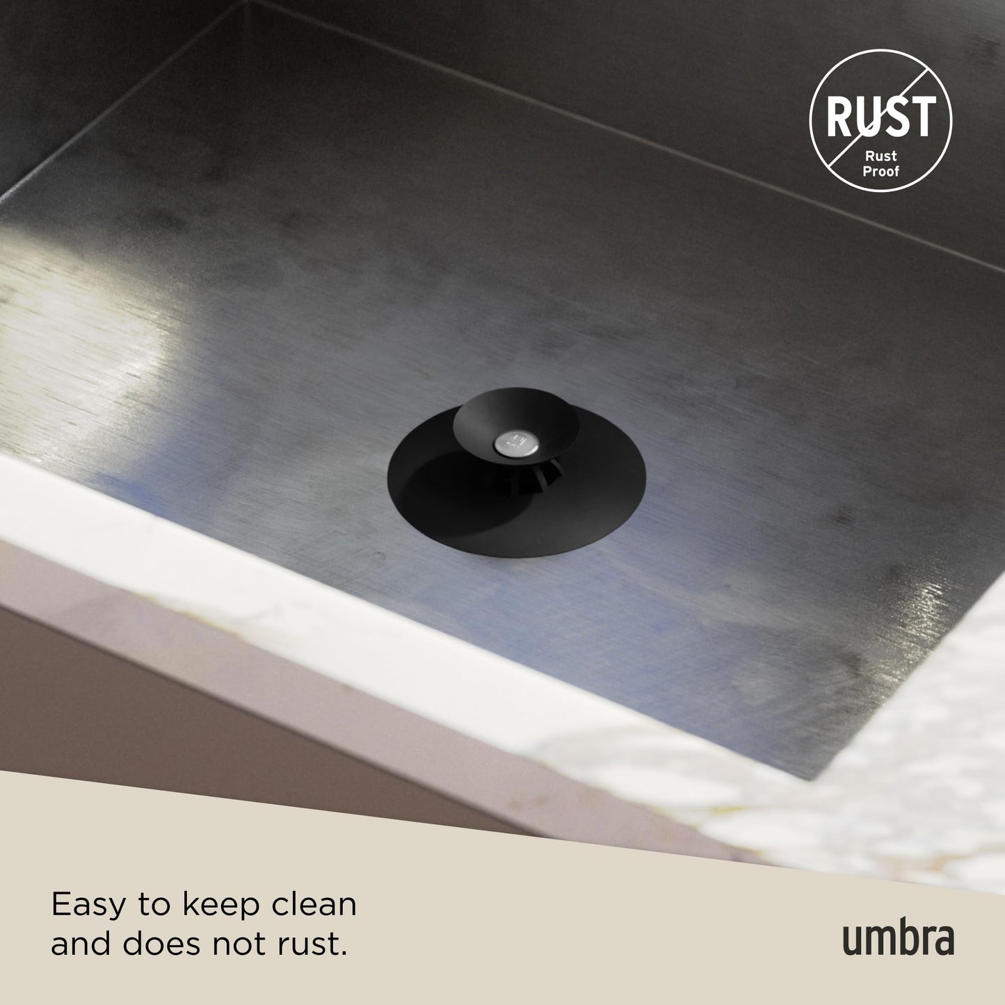 Umbra Flex Drain Stop Hair Catcher, Black
