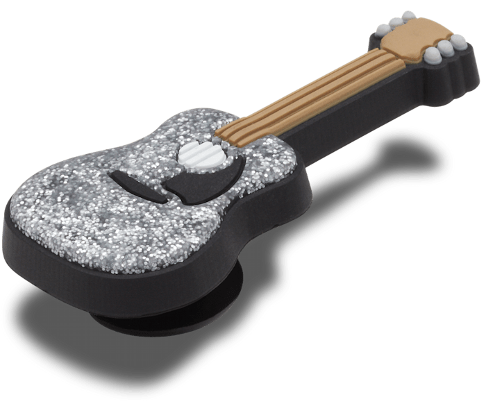 Crocs Jibbitz Sparkly Silver Guitar Shoe Charm | Jibbitz for Crocs