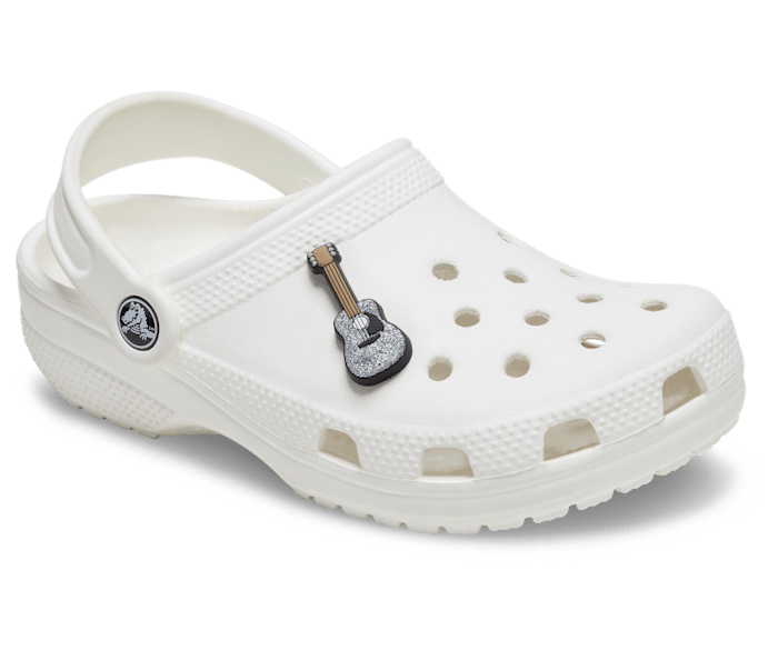 Crocs Jibbitz Sparkly Silver Guitar Shoe Charm | Jibbitz for Crocs