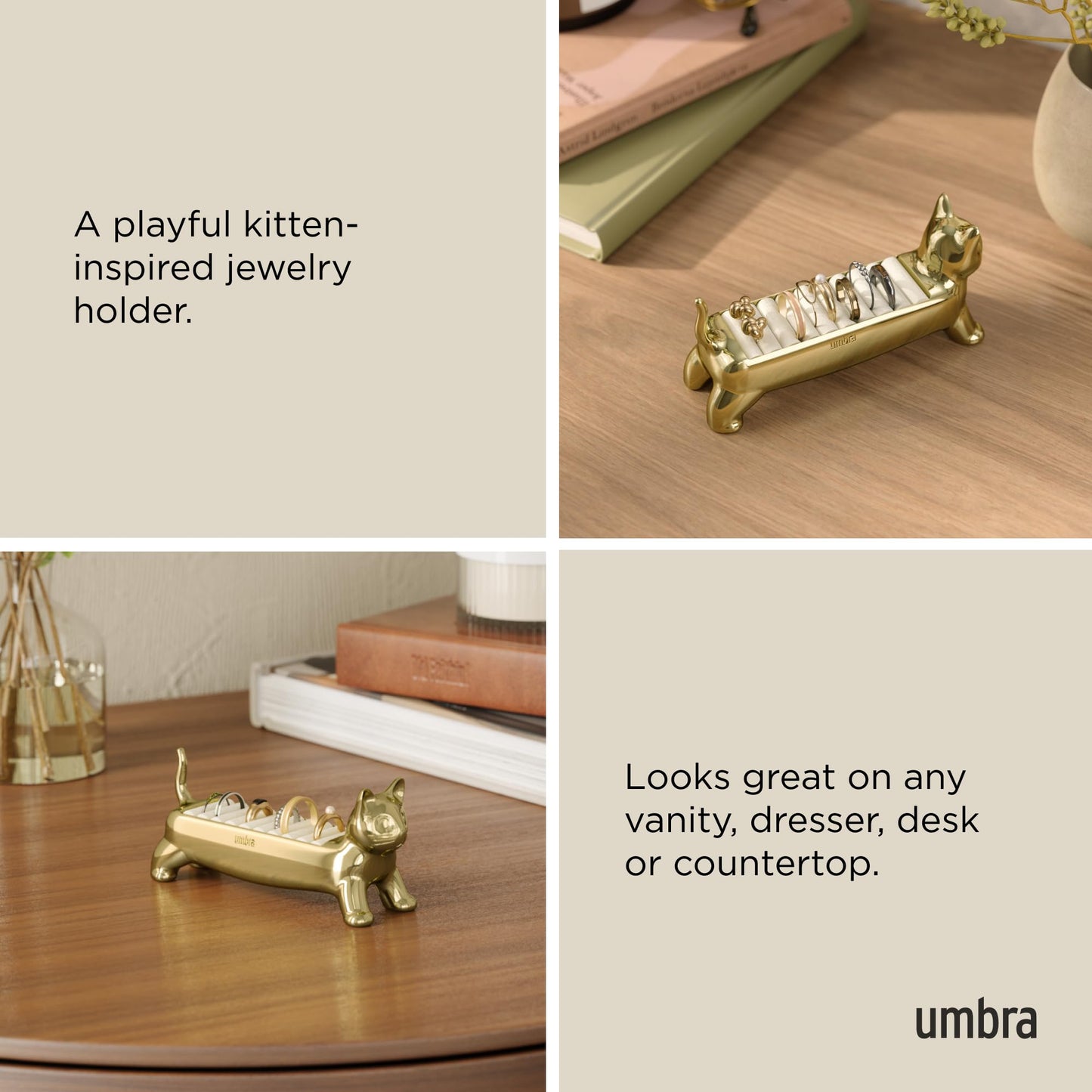Umbra Cat Ring Holder, Brass