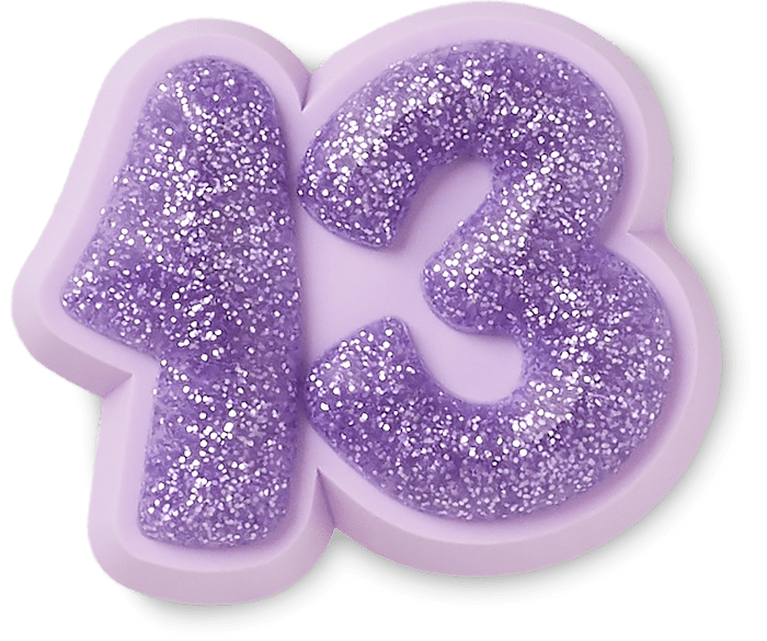 Crocs Jibbitz Sparkly Number 13 Shoe Charm | Jibbitz for Crocs