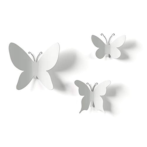 Umbra Mariposa Molded Butterfly Wall Décor, Set of 9, White