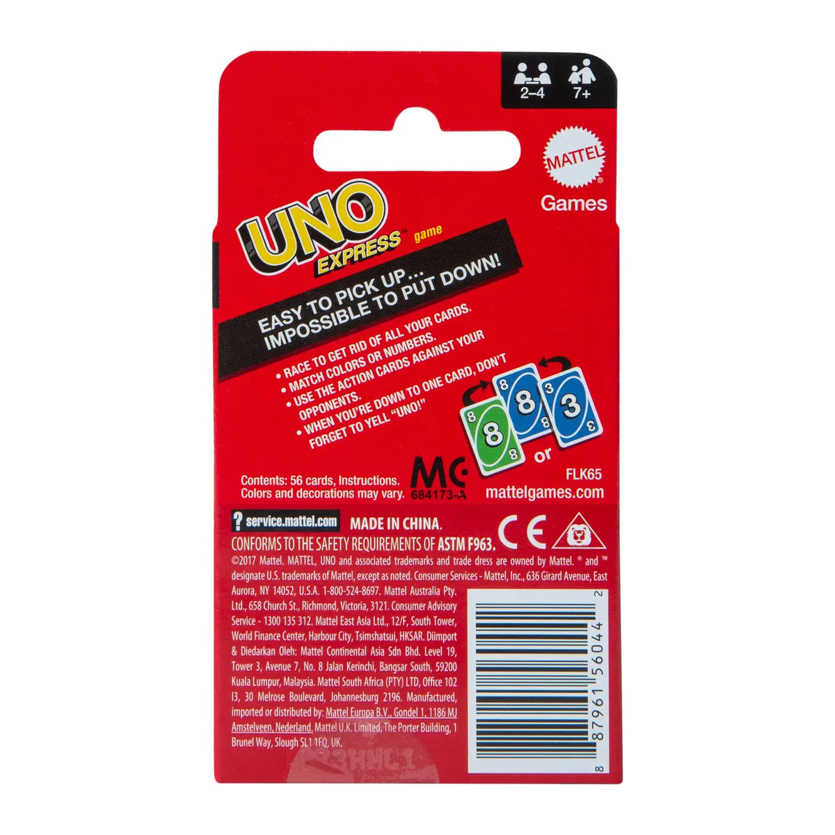 UNO Express Card Game and Travel Case