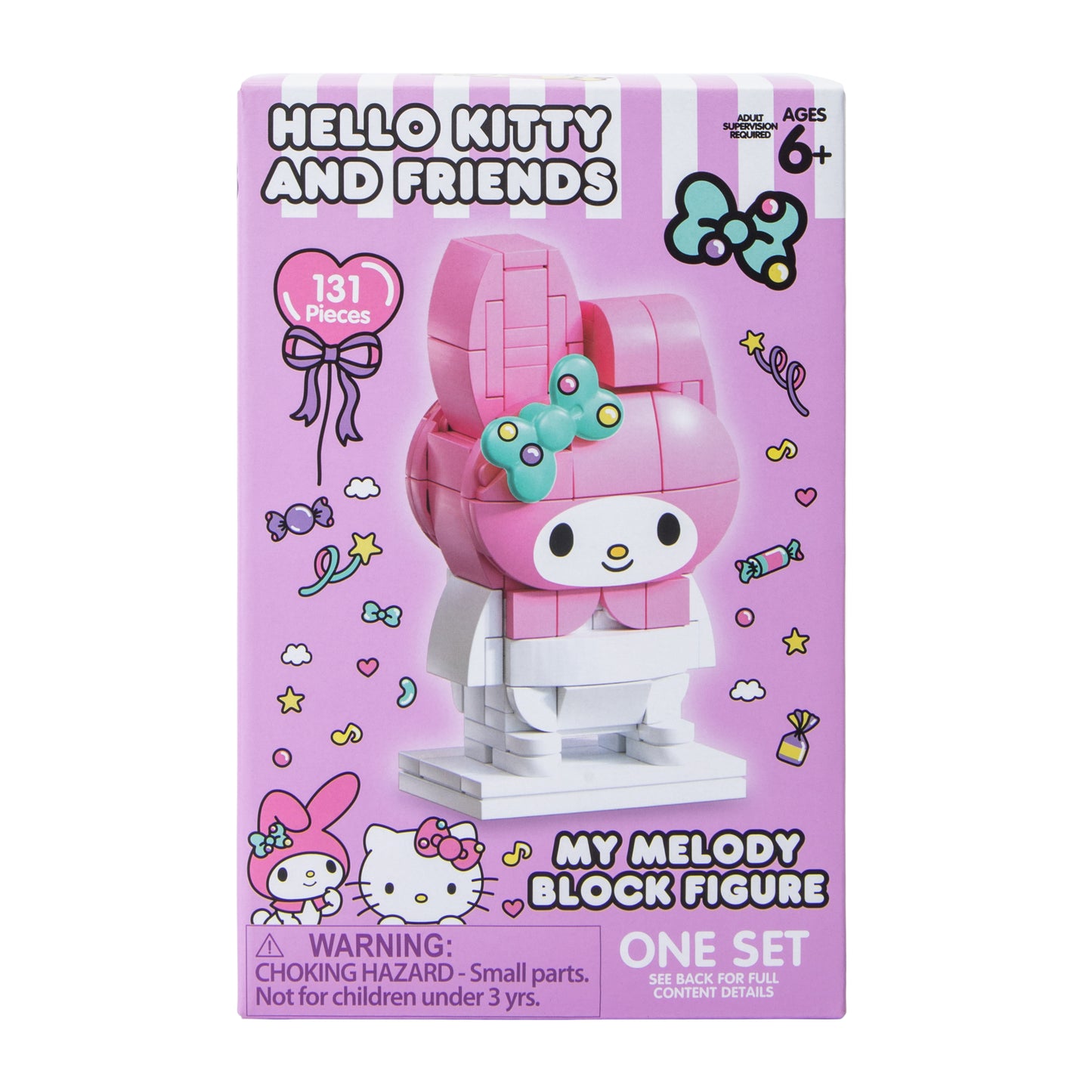 Sanrio Hello Kitty My Melody Block Figure Build Kit - 131 Pieces
