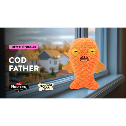 ZURU Fuggler Butt Ugly Pets 9-inch Cod Father Gold Fish Plush Toy