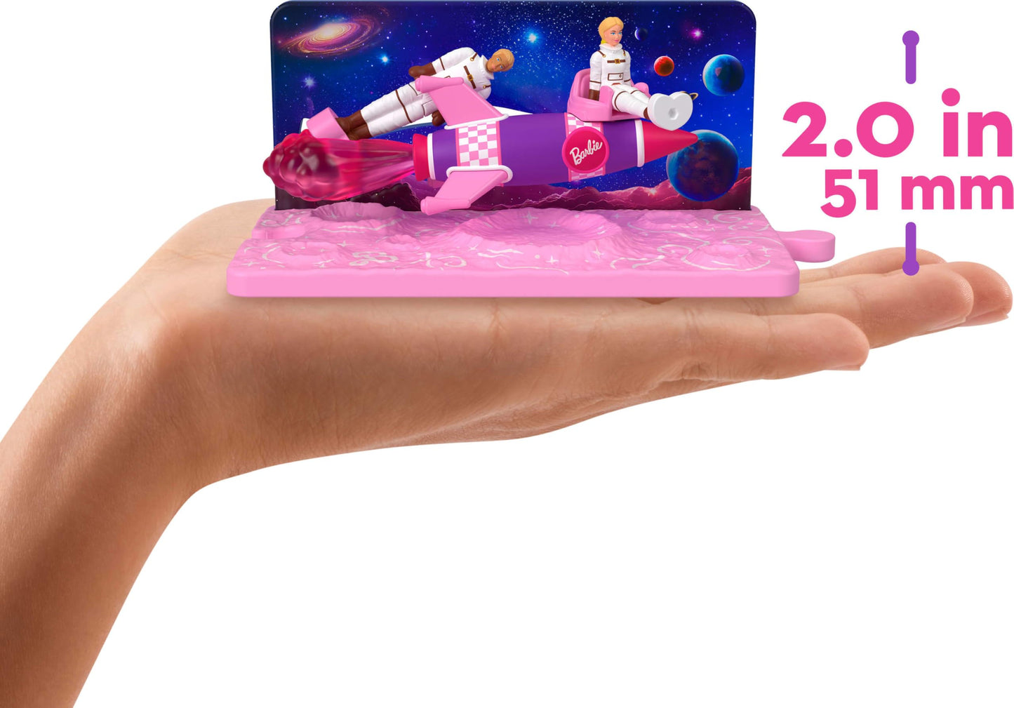 BarbieLand Toy Vehicle Playset with 1.5-inch Dolls and Rocket Inspired by Barbie The Movie