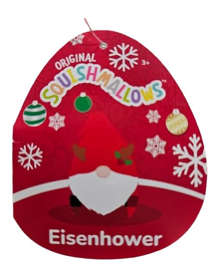 Squishmallows Eisenhower 4.5 Inch Christmas Collectible Soft & Squishy Stuffed - Add to Your Squad - Gift for Kids, Girls & Boys