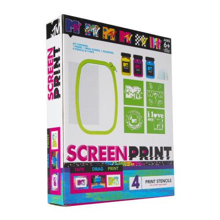 MTV Screen Printing DIY Kit 4 Print MTV Logo Stencils