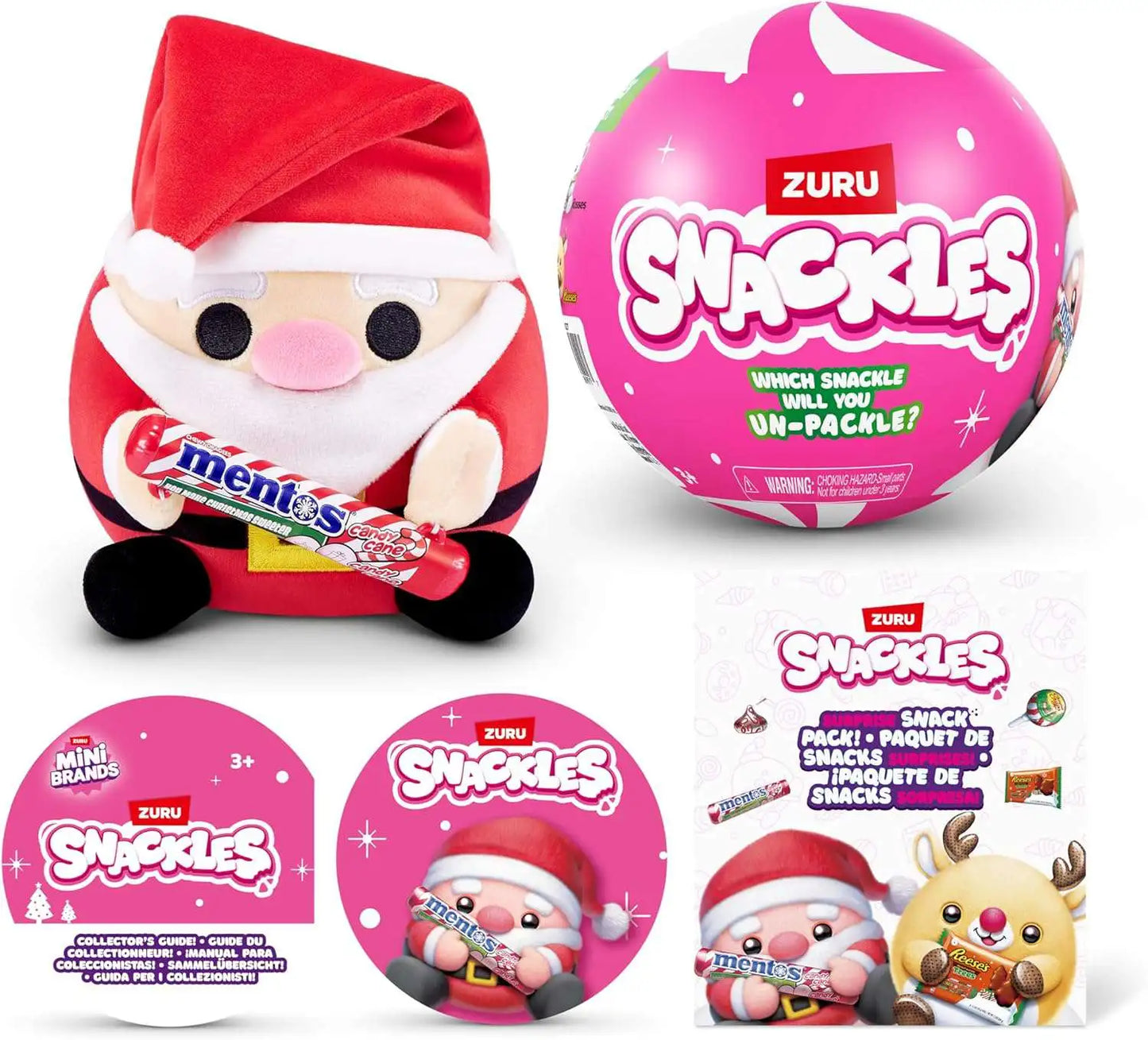 ZURU Snackles Christmas Mystery Pack with 5 Surprises (1 Random Plush)