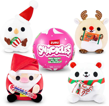 ZURU Snackles Christmas Mystery Pack with 5 Surprises (1 Random Plush)
