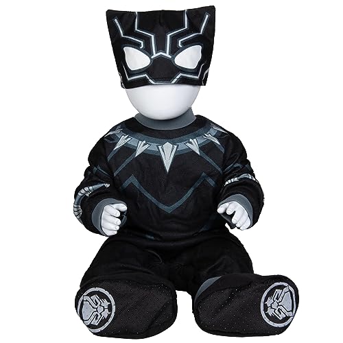 Marvel Infant Black Panther Costume for Boys, Official Black Panther Jumpsuit Costume 0-6 monyhs