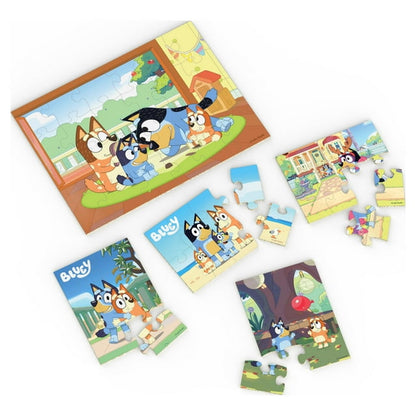 Spin Master Bluey 5 Jigsaw Puzzles with Wood Storage Box