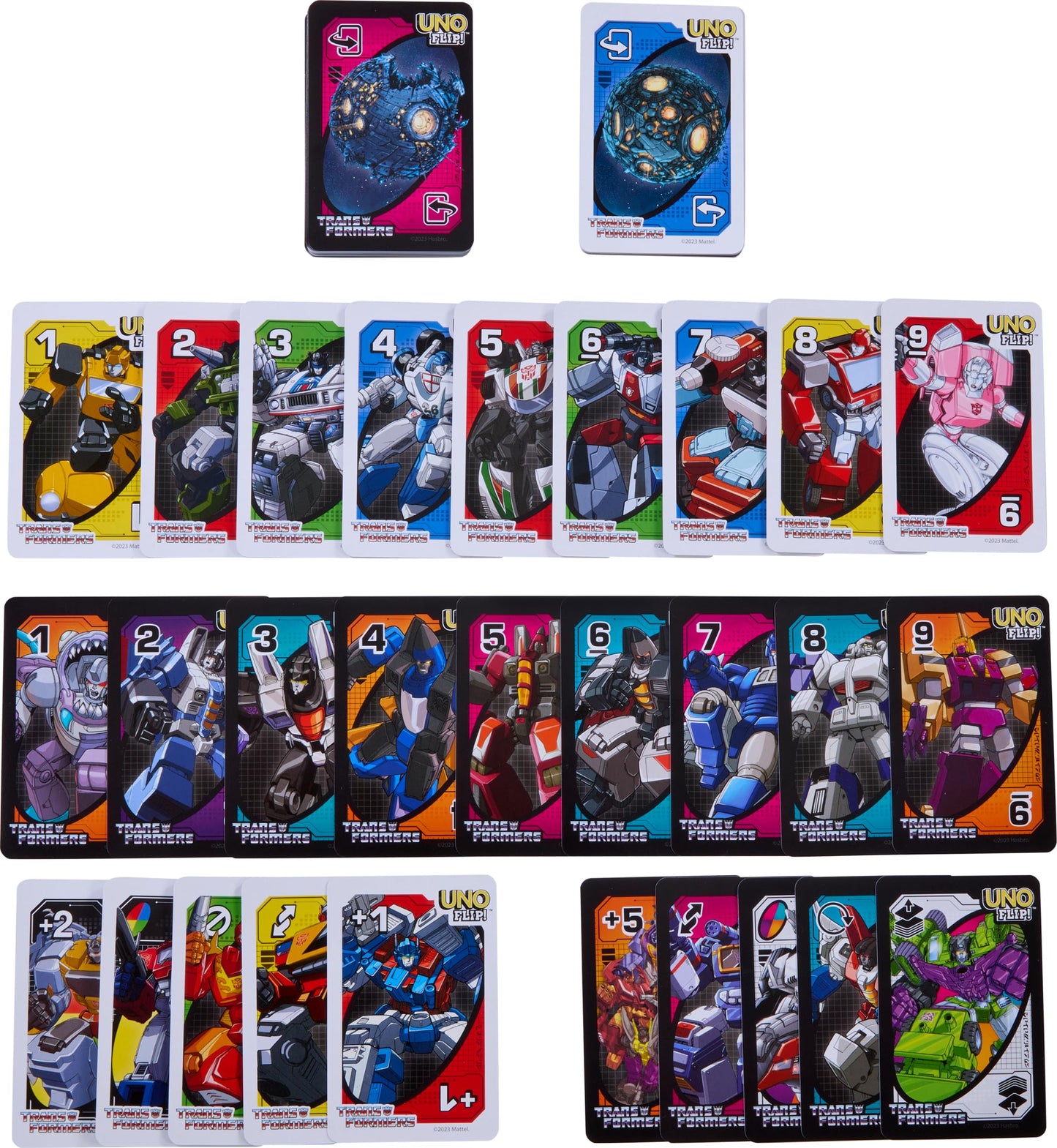 Mattel Games UNO Flip Transformers Card Game