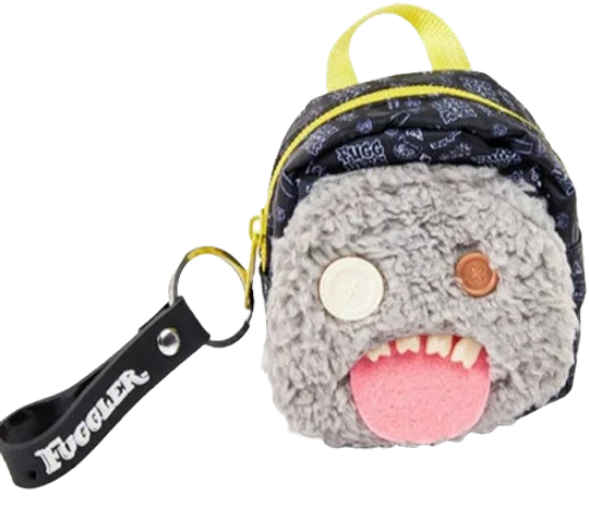 Fuggler Mini Backpack Keyring with Bonus Mini Stationery, Grey