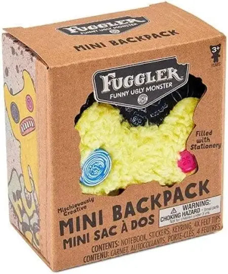 Fuggler Mini Backpack Keyring with Bonus Mini Stationery, Yellow