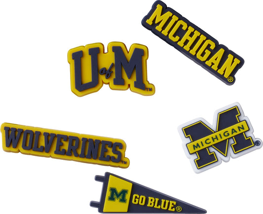 Crocs Collegiate Teams University of Michigan 5 Pack Shoe Charms | Jibbitz for Crocs