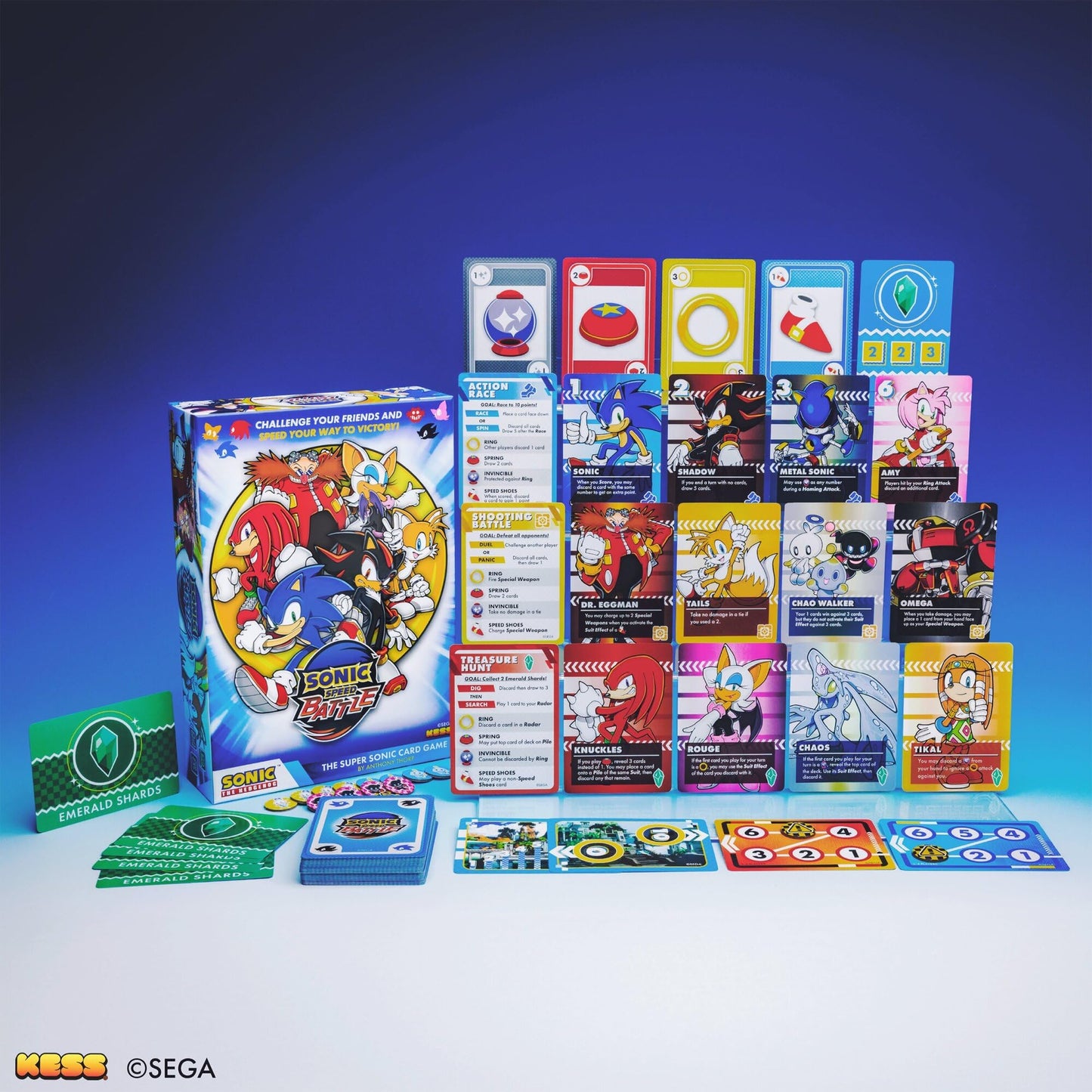Sonic Speed Battle - The Super Sonic Card Game, 1 Deck-3 Games, 2-4 Players