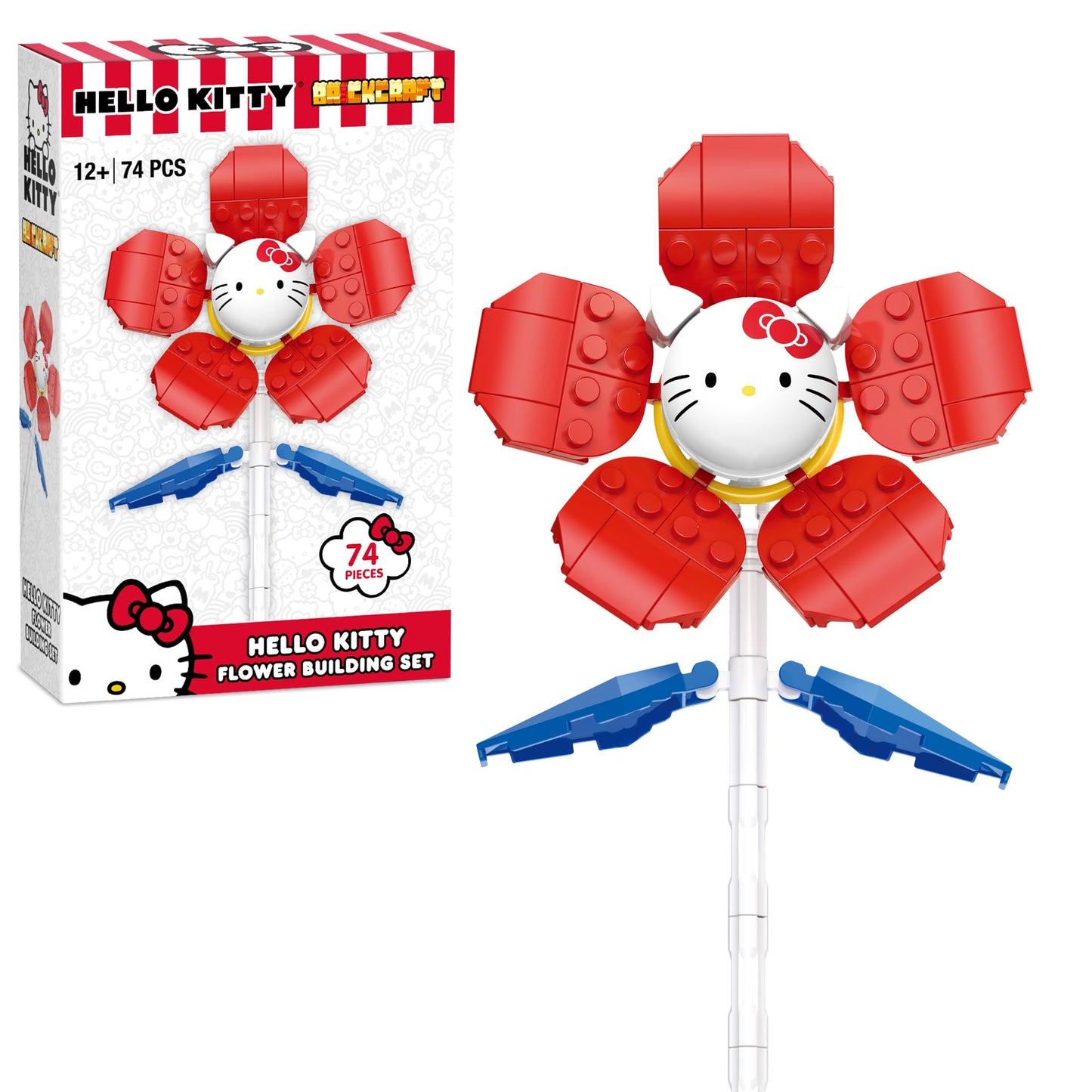 Brickcraft Officially Licensed Sanrio Hello Kitty Flower, 74 Pieces Building Set