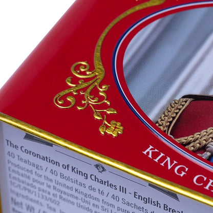 New English Teas, The Coronation of HRH King Charles III, 40 English Breakfast Teabags in Tin: