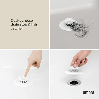 Umbra Flex Drain Stop/Hair Catcher, White