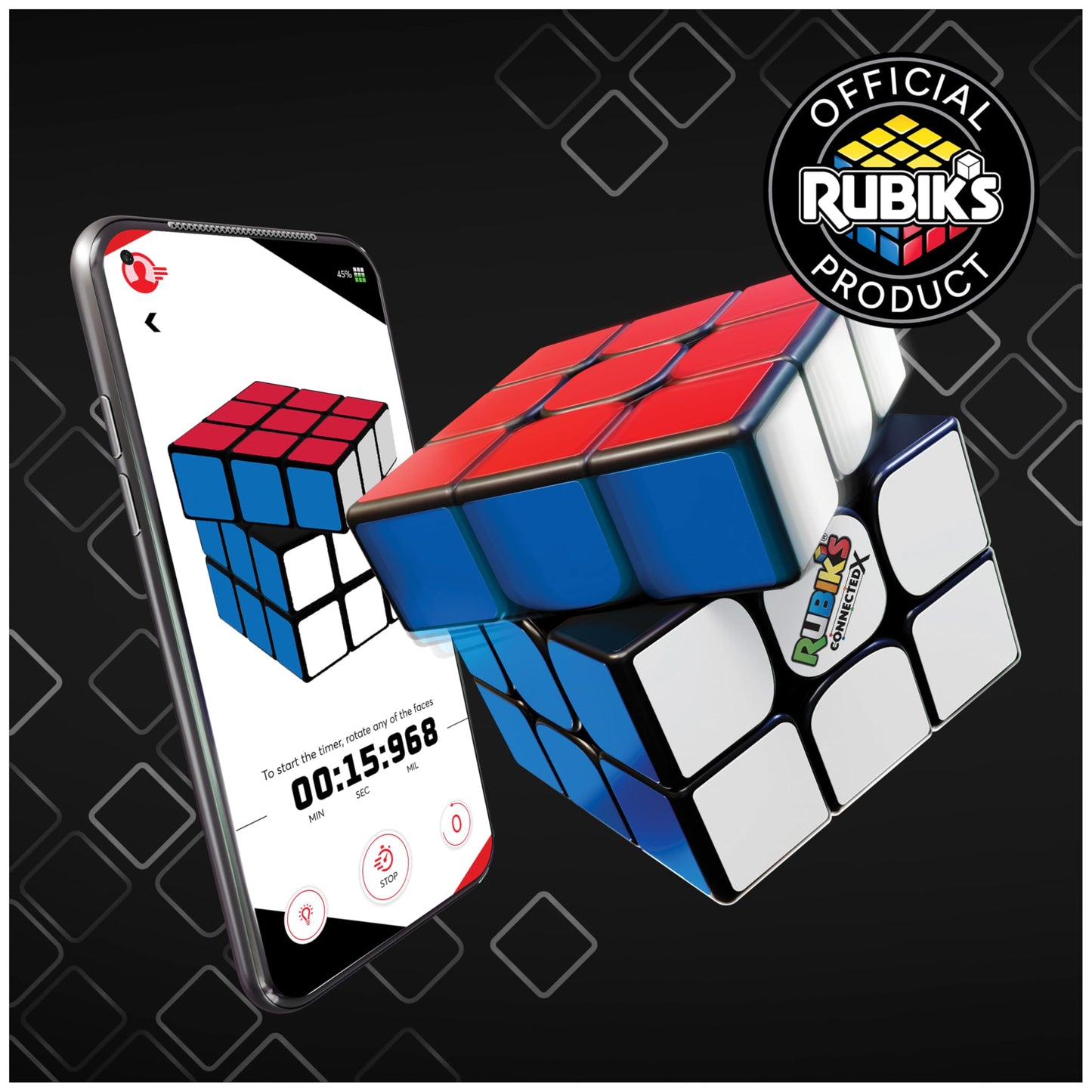 Rubik's Cube, The Official Rubik’s ConnectedX, Bluetooth-Enabled 3x3 Speed Cube