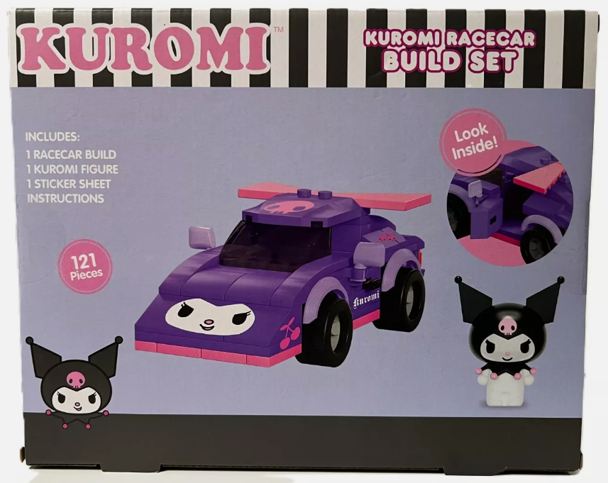 Hello Kitty Kuromi Racecar Build Set & Figure - 121 pieces