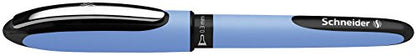 Schneider One Hybrid N Rollerball Box of 10 Pens, 0.3 mm Hybrid Needle Tip, Light Blue Barrel, Black Ink, (183401)