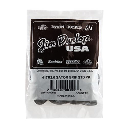 Dunlop Gator Grip Standard 2.0mm Black Guitar Picks