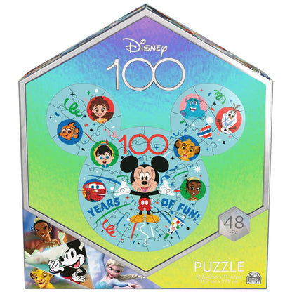 Disney 100th Anniversary 48-Piece Puzzle, 100 Years of Fun Mickey Ears Disney Puzzle