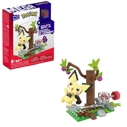 MEGA Pokémon Action Figure Building Toy Set, Pichu's Forest Forage - 84 Pieces