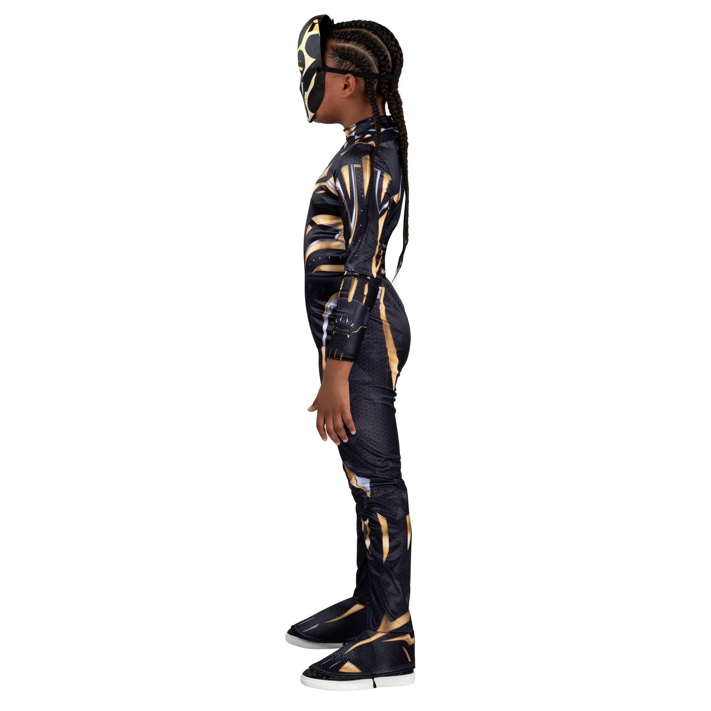 Marvel Black Panther Official Youth Halloween Costume - Premium Quality Padded Jumpsuit with Plastic Mask (L)