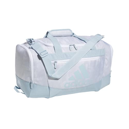 adidas Defender 4 Small Duffel Bag, Stone Wash White/Wonder Blue