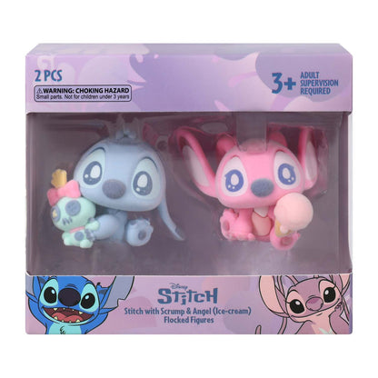 Disney Lilo & Stitch 2.0" Stitch with Scrump and Angel Mini Figures (flocked)