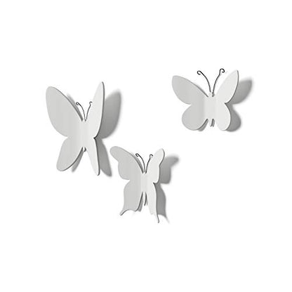 Umbra Mariposa Molded Butterfly Wall Décor, Set of 9, White