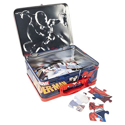 Marvel Spiderman 48-Piece Jigsaw Puzzle in Tin Lunch Box