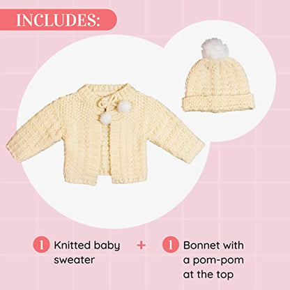 Elly & Emmy Baby Girls 2-Piece Knit Sweater and Hat, My First Dress Up, 6-12 ...