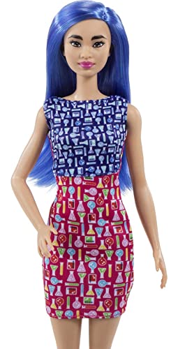 Barbie Scientist Doll with Blue Hair, Lab Coat, Flats and Microscope