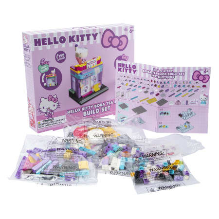 Hello Kitty Boba Tea Shop Build Set & Figure - 158 pieces