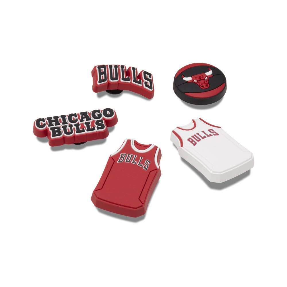 Crocs Jibbitz NBA Chicago Bulls 5 Pack Shoe Charms | Jibbitz for Crocs