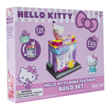 Hello Kitty Boba Tea Shop Build Set & Figure - 158 pieces