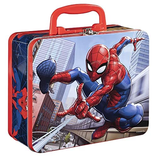 Marvel Spiderman 48-Piece Jigsaw Puzzle in Tin Lunch Box